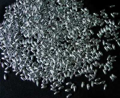 BA02 Oval Rice Bead Metallic Silver Plated Beaded 3x6mm 10gm