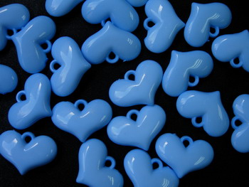 BK13 3D Puff Heart Acrylic Charm Light Blue x10 BK13 3D Puff Heart Acrylic Charm Light Blue x10