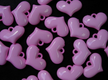 BK14 3D Puff Heart Acrylic Charm Pink x10 BK14 3D Puff Heart Acrylic Charm Pink x10