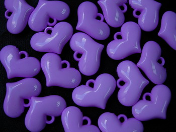 BK15 3D Puff Heart Acrylic Charm Lavender x10 BK15 3D Puff Heart Acrylic Charm Lavender x10