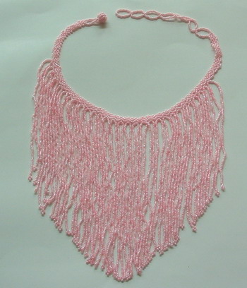 DJ03 Pink Fringe Beaded Choker Necklace for Belly Dance DJ03 Pink Fringe Beaded Choker Necklace for Belly Dance