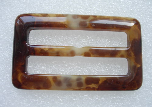 LU06 Rectangular Tortoise Lucite Belt Buckle for Belt Strap - Click Image to Close