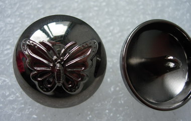 BZ17 22mm Butterfly Blazer Dome Buttons Knots Gun Black 4pcs - Click Image to Close