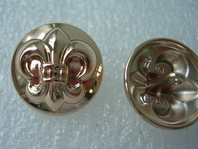 BZ23 22mm Fleur-De-Lis Blazer Buttons Gold 4pcs - Click Image to Close