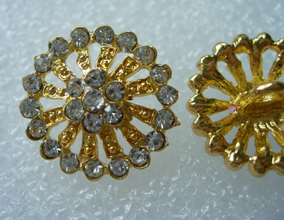 CY02 20mm Crystal Rhinestones Button Knot Round