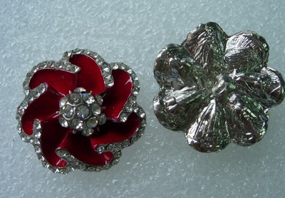 CY07 32mm Crystal Rhinestones Button Knot Jewelry Rose Flower - Click Image to Close