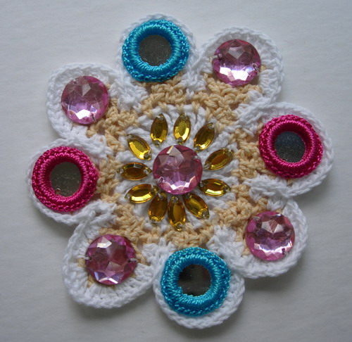 Xeranthemum Crochet Flower Motif 3KCBWDAY5