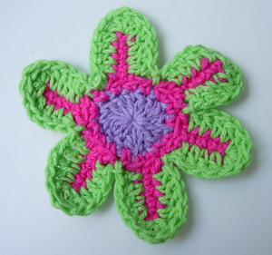 CR11-4 Crochet Flower Applique Motif Lime Green 10pcs CR11-4 Crochet Flower Applique Motif Lime Green 10pcs