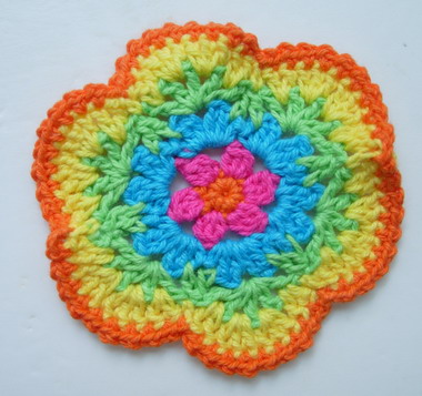 CR15-2 Crochet Knitting Petal Flower Multicolor 5pcs