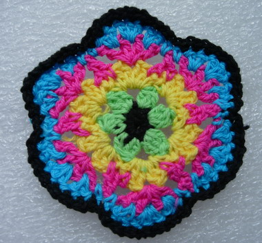 CR15-3 Crochet Knitting Petal Flower Floral Multicolor 5pcs