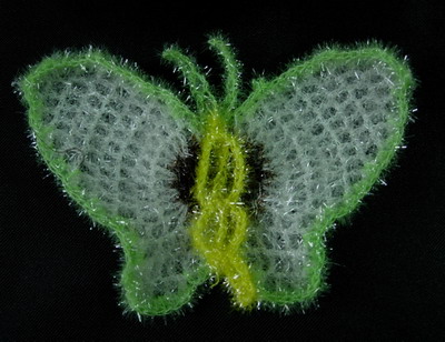 CR49 Crochet Fur Metallic Trims Yarn Applique Butterfly x4 CR49 Crochet Fur Metallic Trims Yarn Applique Butterfly x4