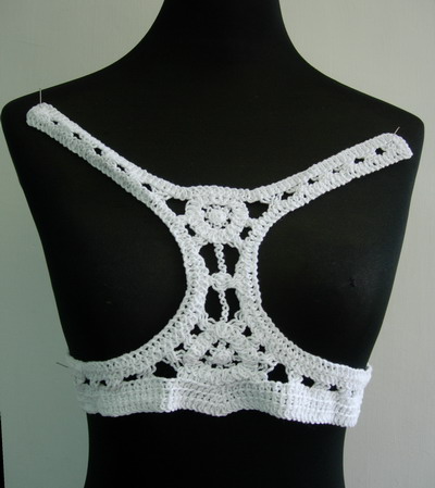 High Fashion Designers  Crochet Beach Wear on Top Dancewear Exotic Bikini Or Fashion Dress Color White Size 16 Wide