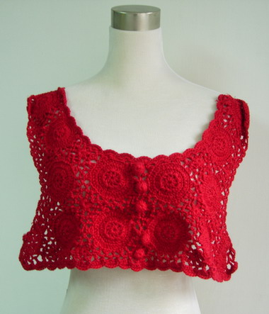 CF06 Hand knitted Crochet Applique Front Motif