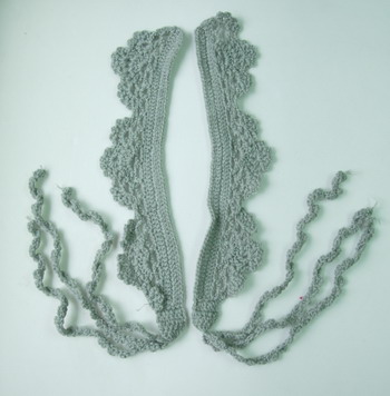 CR66-3 Grey Hand knitted Crochet Collar Corset Applique - Click Image to Close