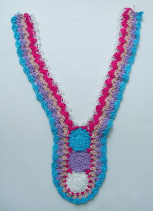 CR76 Crochet Flowers Y Collar Multicolor Hand Knitted