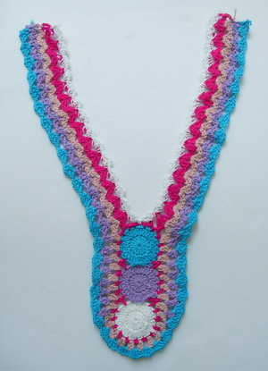 CR76 Crochet Flowers Y Collar Multicolor Hand Knitted - Click Image to Close