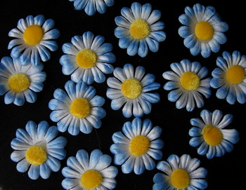 RZ26 Felt Sunflower Appliques 2 Tone Blue x12 RZ26 Felt Sunflower Appliques 2 Tone Blue x12
