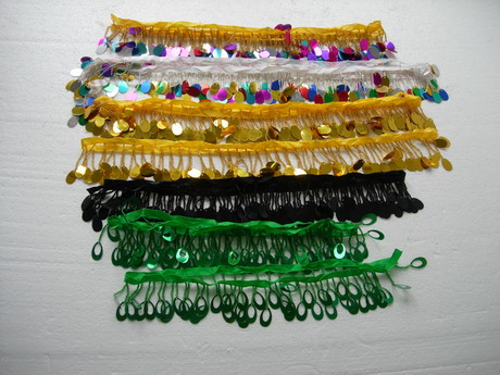 FR132 Multicolor Paillette Beaded Fringe Assorted 8yards FR132 Multicolor Paillette Beaded Fringe Assorted 8yards