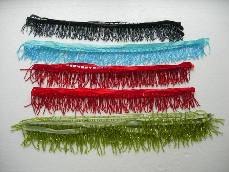 FR140 Bugle Bead Fringe Multicolored Assorted 9.5yards FR140 Bugle Bead Fringe Multicolored Assorted 9.5yards