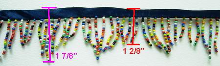 FR69 Multi Color Glass Beaded Fringe ~WAVE~ Fashion/Lampshade