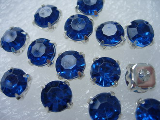 RM41 SS38 8mm Blue Acrylic Round Gemstones with Setting x20