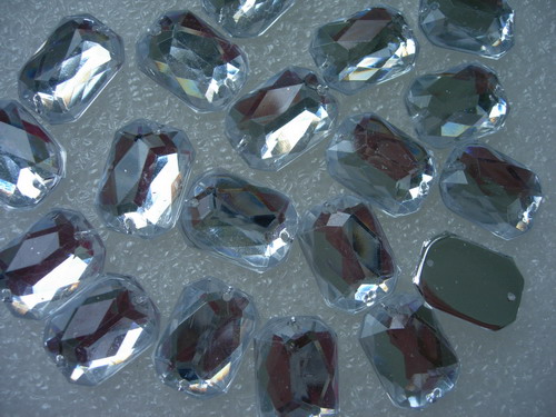 RA96 13x18mm Clear Octagon Acrylic Gemstones Sew On 20pcs