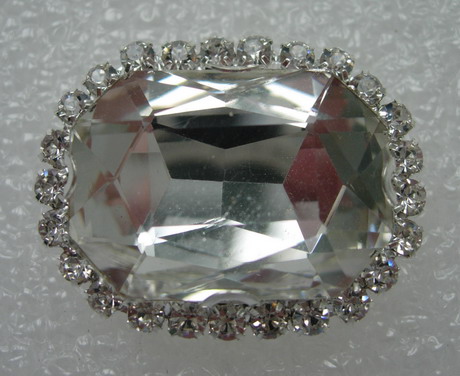 RM116 18x25 Octagon Gemstone Diamante with Setting Crystal Clear