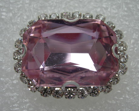 RM118 18x25 Octagon Gemstone Diamante with Setting Jewelry Pink