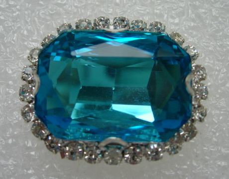 RM122 18x25 Octagon Gemstone Diamante w/Setting Turquoise