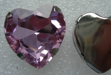 RM70 27x27mm Pink Heart Shape Glass Rhinestones Diamante Setting