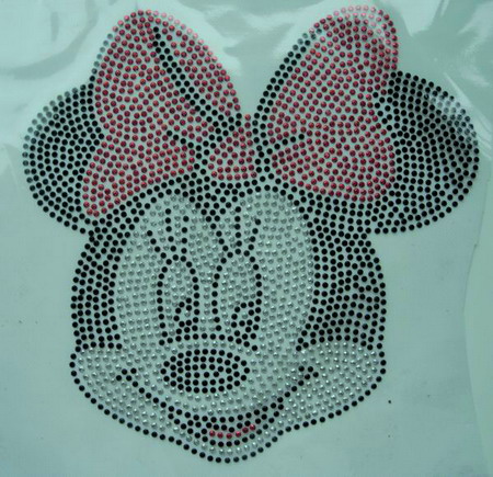 HF45 Rhinestud HotFix Iron on Heat Transfer Minnie Mouse Face HF45 Rhinestud HotFix Iron on Heat Transfer Minnie Mouse Face