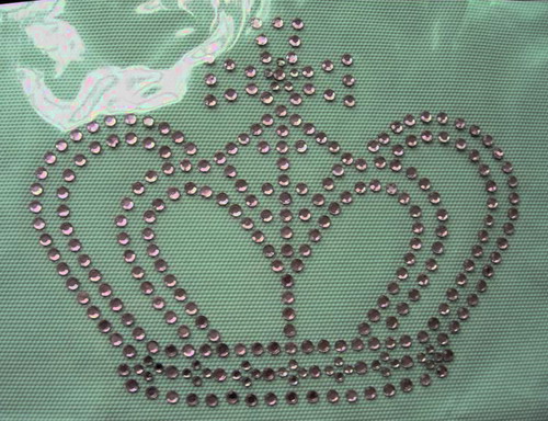 HF04 CROWN Iron-on Hotfix Pink Rhinestones Hotfix Motif Applique HF04 CROWN Iron-on Hotfix Pink Rhinestones Hotfix Motif Applique