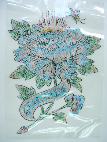 HF100-2 Rhinestud Hot Fix Hotfix Heat Transfer Flower ED Hardy