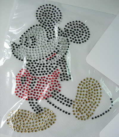 HF129 Mickey Rhinestones Iron On Hotfix Heat Transfer