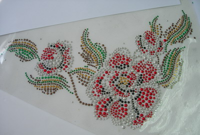 HF75 Rhinestud Hot Fix Iron On Heat Transfer Multicolor Floral HF75 Rhinestud Hot Fix Iron On Heat Transfer Multicolor Floral