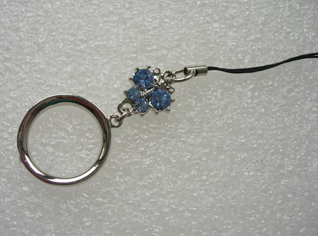 JW53 Bug O-Ring Blue Rhinestone Jewelry Charm Pendant Hanger - Click Image to Close