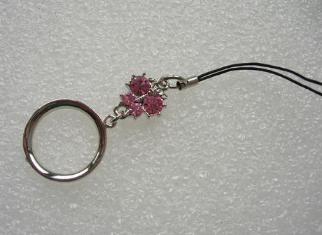 JW54 Bug O-Ring Pink Rhinestone Jewelry Charm Pendant Hanger