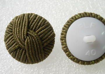 DM03 27mm Navy Green Braided Dome Buttons Knots w/Shank 5pcs - Click Image to Close