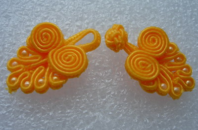 FG112-4 Chinese Frog Closure Buttons Knots Tree Bead Orange 10