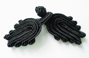 FG16 Classic Chinese Frog Closure Buttons Knots Black 10pairs - Click Image to Close