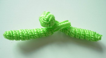 FG168 Lime Green Twist Chinese Frog Closure Buttons Knots 10pr