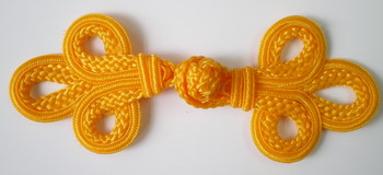 FG186 Fleur-De-Lis Fastener Chinese Frog Closure Orange LG 5pr FG186 Fleur-De-Lis Fastener Chinese Frog Closure Orange LG 5pr