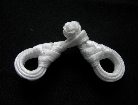 FG211-6 Handmade ~Pipa~ Frog Closure Knots Buttons White x5