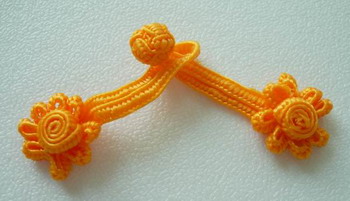 FG266 Mini Flower Frog Closure Buttons Knots Orange Doll/Toy10pr - Click Image to Close