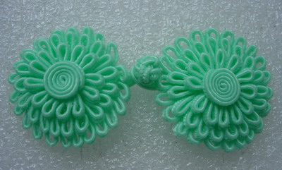 FG289 Aquamarine Layered Flower Daisy Closure Buttons Knots 4prs