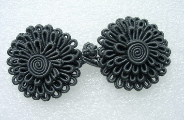 FG299-2 3 layers Daisy Flower Closure Buttons Knots Grey