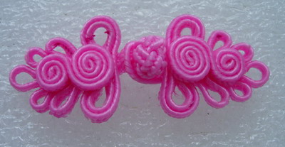 FG316 Chinese Frog Closure Knots Button Jewels Pink 5prs