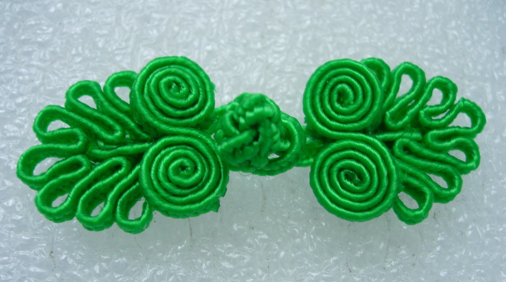 FG317-2 Chinese Frog Closure Knots Button Jewels Green 5prs