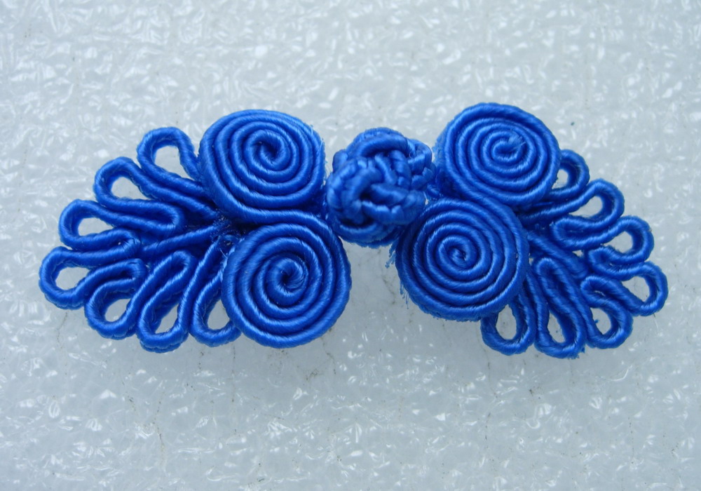 FG317-3 Chinese Frog Closure Knots Button Jewels R.Blue 5prs