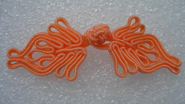FG326 Dragonfly Chinese Frog Closure Knots Buttons Salmon 5prs